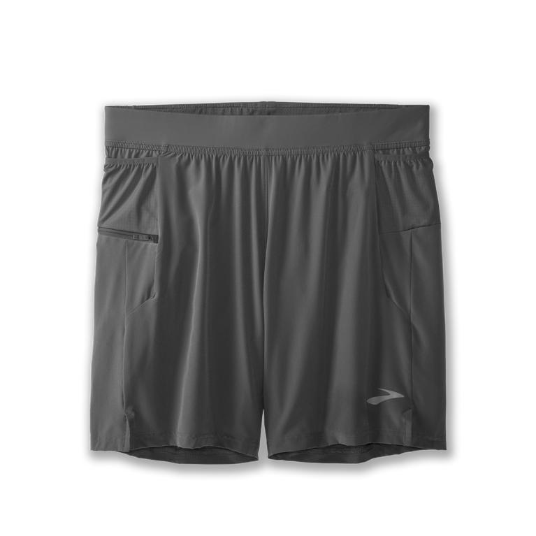 Brooks Sherpa 7 2-in-1 Running Shorts - Men's - Steel/grey (53021-NALH)